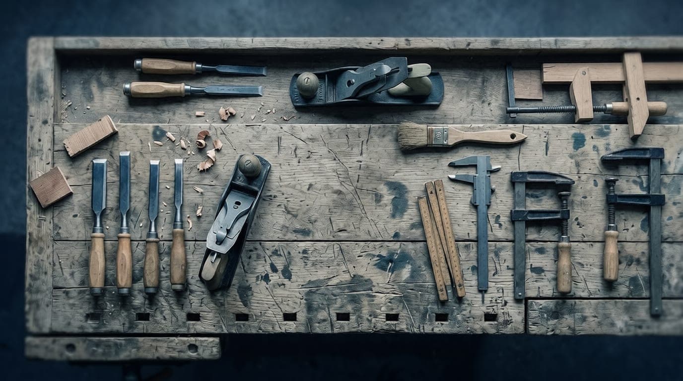 Scattered software logos fading into the background, emphasizing strategy over tools